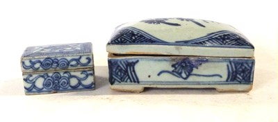 Lot 304 - 19th Century Chinese box and cover with blue...