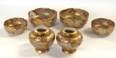 Lot 320 - Group of Satsuma wares with Millfiori...