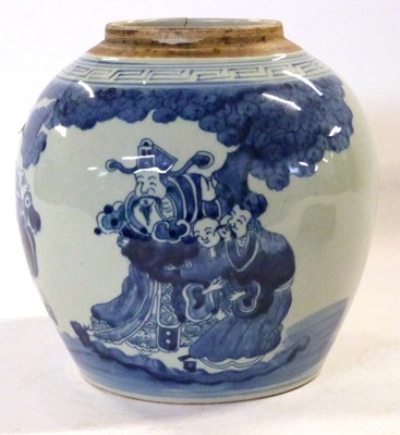 Lot 324 - Large Chinese porcelain jar decorated with...