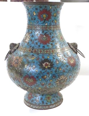 Lot 325 - Large Chinese Cloisonne vase of bulbous form...