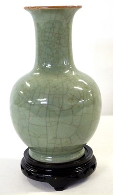 Lot 326 - Chinese porcelain vase the celadon ground with...