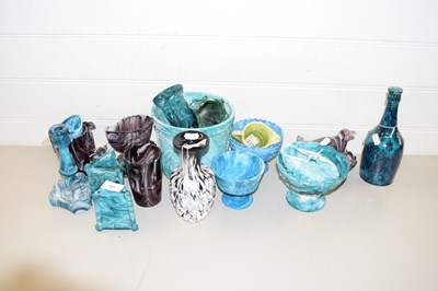 Lot 165 - COLLECTION OF VARIOUS SLAG GLASS VASES AND DISHES