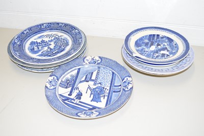 Lot 169 - MIXED LOT VARIOUS 19TH CENTURY AND LATER BLUE...