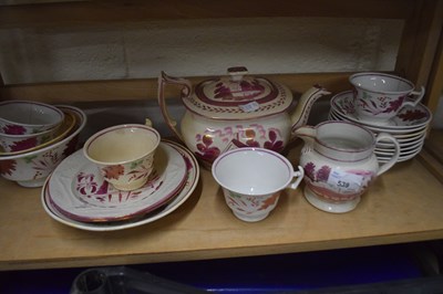 Lot 539 - Quantity of assorted pink lustre ware