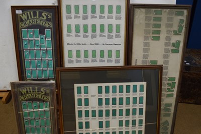 Lot 77 - Five framed groups of cigarette cards relating...
