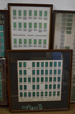 Lot 77 - Five framed groups of cigarette cards relating...
