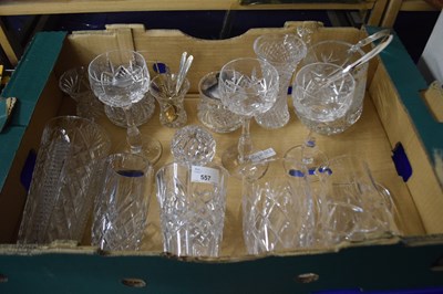 Lot 557 - Selection of cut glasses to include vases,...