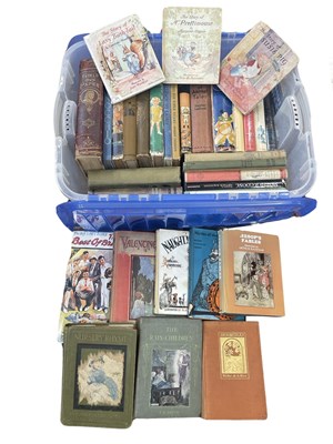 Lot 6 - 1 x box, various vintage children's clothbound...