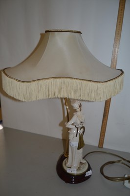 Lot 6 - A continental porcelain lamp with a...