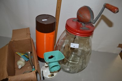 Lot 8 - Large glass mixing jar with vintage wood and...