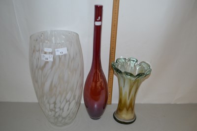 Lot 13 - Three Studio Glass vases including a large...