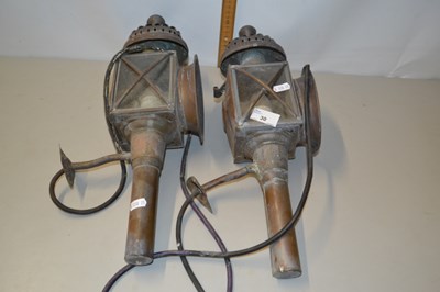 Lot 30 - Two vintage coaching lamps