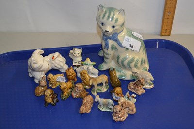 Lot 38 - Rye pottery model of a cat and further...