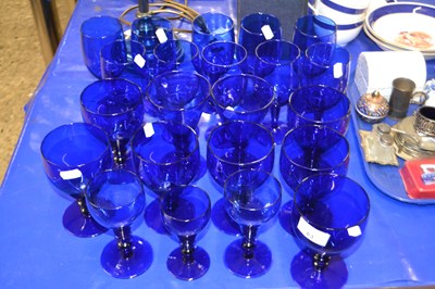 Lot 63 - Quantity of Bristol blue glass wares including...