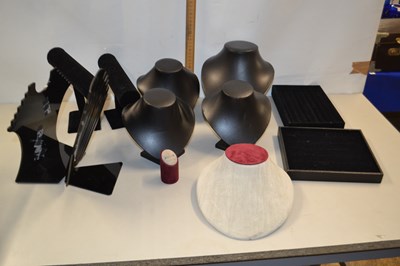 Lot 64 - Quantity of black jewellery stands and display...