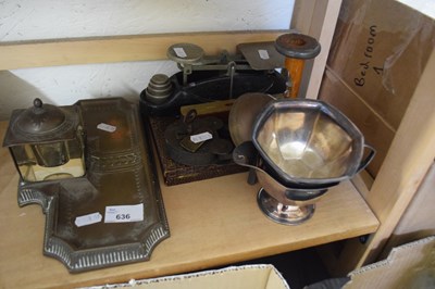 Lot 636 - Mixed Lot: Desk set, scales, padlock and other...