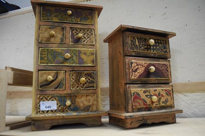 Lot 640 - Two miniature chests of drawers