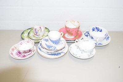 Lot 188 - MIXED CUPS AND SAUCERS TO INCLUDE 19TH CENTURY...