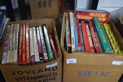 Lot 665 - Two boxes of assorted sporting annuals