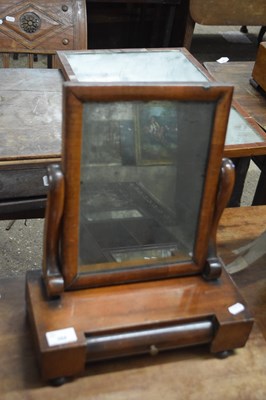 Lot 368 - Small 19th Century mahogany mirror with drawer...