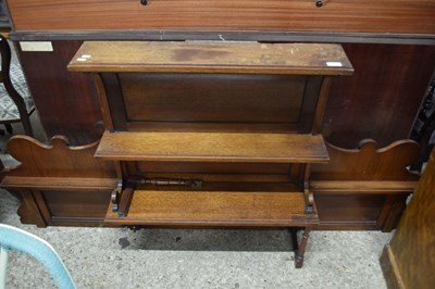 Lot 411 - Oak over mantel shelf unit, width approx 160cm