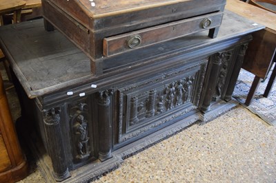 Lot 415 - Painted heavily carved break front wooden...