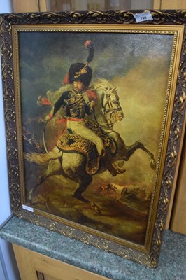 Lot 728 - Reproduction print of an officer on horseback...