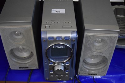 Lot 733 - Hitachi CD player and speakers