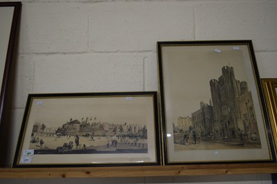Lot 211 - TWO COLOURED PRINTS 'THE TOWER AND MINT' AND...