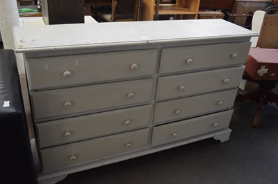 Lot 841 - Beige painted pine chest of eight drawers