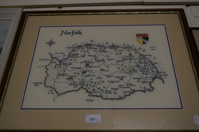 Lot 221 - NEEDLEWORK MAP OF NORFOLK, F/G