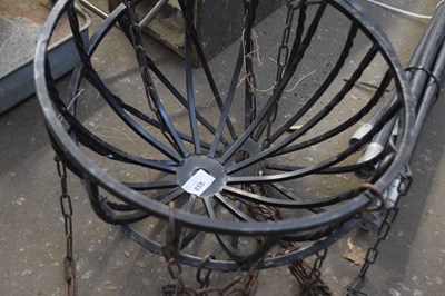 Lot 855 - Pair of black metal hanging baskets