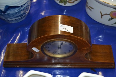 Lot 160 - Edwardian mantel clock with stringing inlay