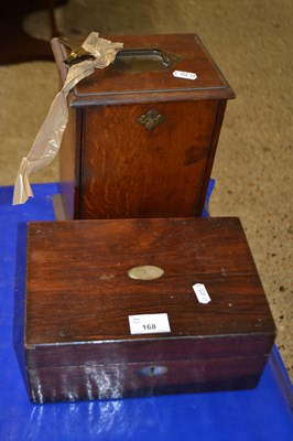 Lot 168 - Small wooden jewellery box and further wooden box