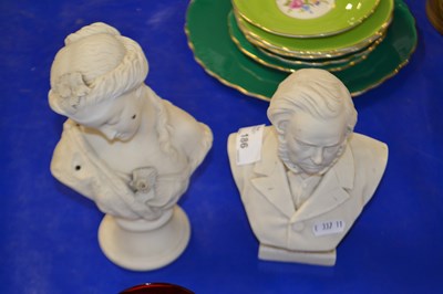 Lot 186 - Parian ware bust possibley W H Goss of a...