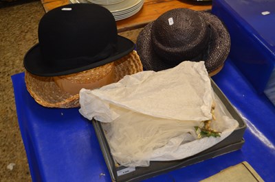 Lot 196 - Quantity of hats and silks including a bowler...