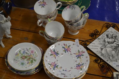 Lot 202 - Grosvenor China part tea set on the Bouquet...