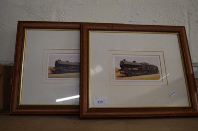 Lot 519 - TWO COLOURED PRINTS, EXPRESS LOCOMOTIVE...