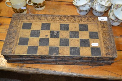 Lot 209 - Chess board or draughts board with small box...