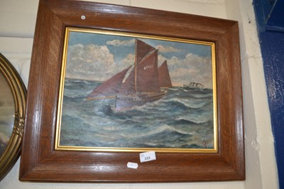 Lot 222 - Ship at sea, oil on canvas, framed