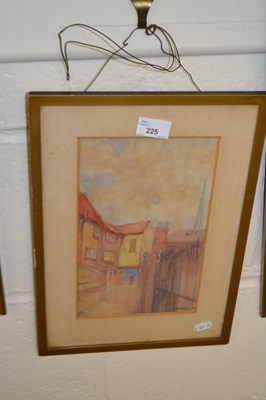 Lot 225 - Street scene by A Steward, 1930, watercolour,...