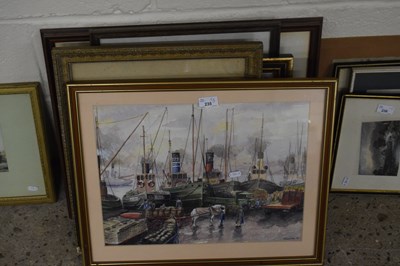 Lot 235 - Harbour scene by Richard Lees dated 98,...