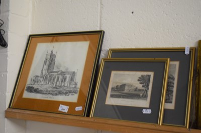 Lot 241 - Three engravings of Aylsham Church, Melton...