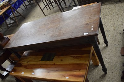 Lot 350A - Mahogany rectangular table on turned legs