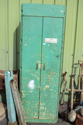 Lot 432 - Green painted metal storage cupboard