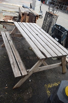 Lot 446 - Wooden picnic bench, 148cm wide