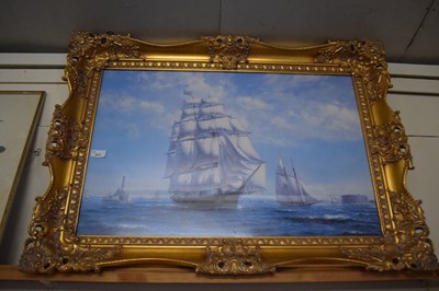 Lot 317 - Large gilt framed marine print