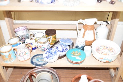 Lot 531 - VARIOUS CERAMICS, BLUE AND WHITE POT LIDS,...