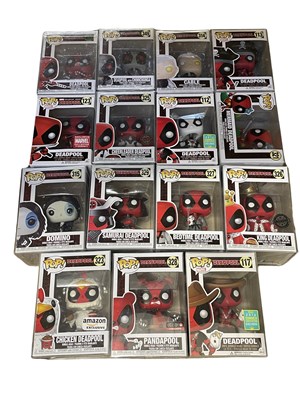 Lot 458 - A collection of Deadpool Funko Pop! vinyl...