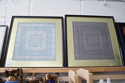 Lot 546 - TWO FRAMED FABRIC PANELS